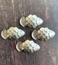 4 large silver-tone fish pendants, gift for jewellery maker, fish lover
