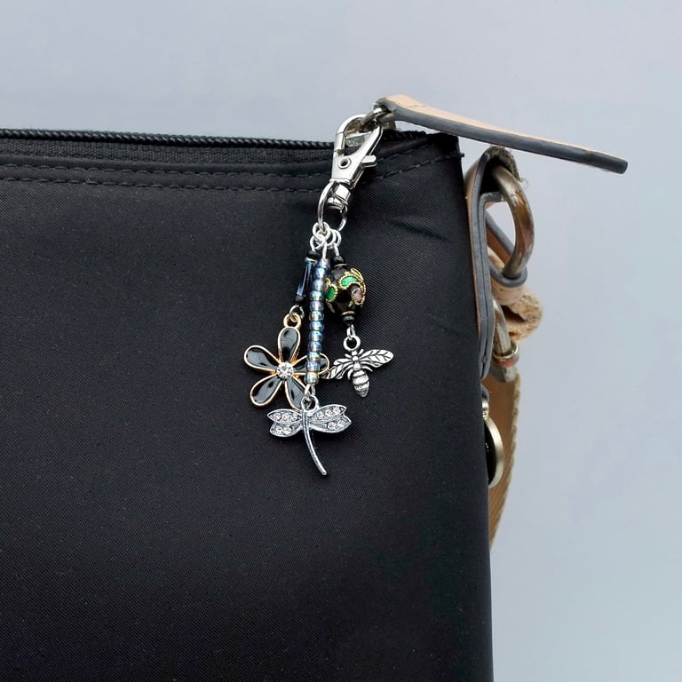 Bag Charm, Bee, Dragonfly & Flower, Best Friend, Thank You Teacher, Gift For Her