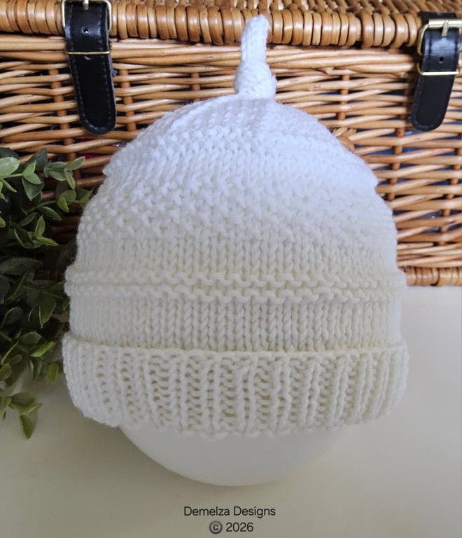 Designer Baby Beanie Merino Wool Hat 3-9 months size 