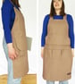 Unisex Woodwork Apron with Range of Pockets and Crossback Straps. Beige Canvas  - Image 6