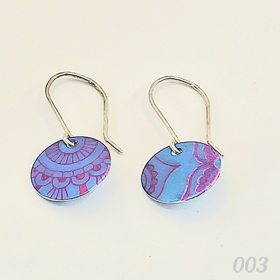 Image of 003 - Handmade Aluminium and Silver Reversible Earrings