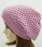 Handmade pale pink beret for women, knitted alpaca beanie hat - Image 4