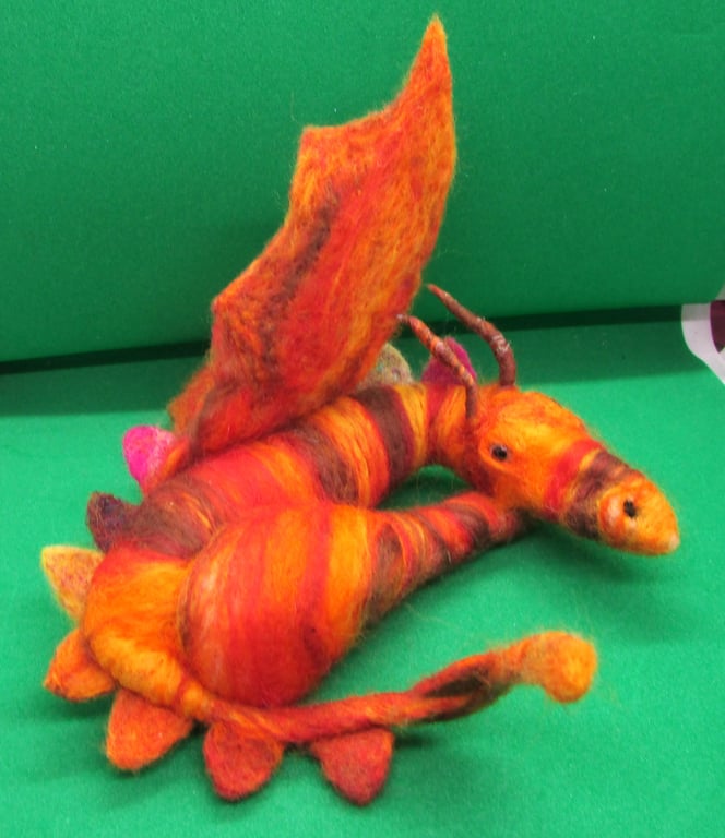 Needle Felted Dragon Handcrafted Sculpture