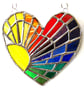 Sun Heart Suncatcher Stained Glass Rainbow Rays Handmade 006 - Image 1