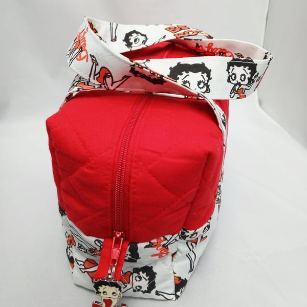Betty Boop Bag, Quilted, Zipped, Multi Purpose, Make Up , Sewing, Pens, Pencils