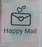40 Thermal Printed 'Envelope Happy Mail' postal stickers (AA)