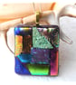 Dichroic Glass S008 Supersize Patchwork Pendant with Gold plated chain - Image 4