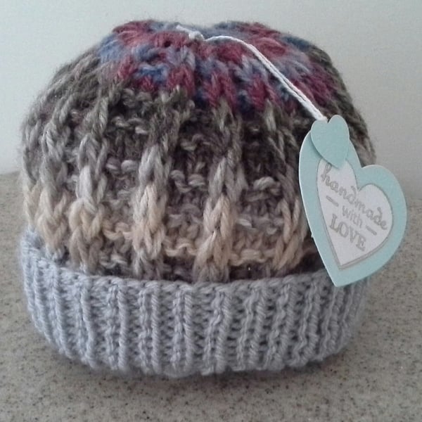 Cosy Super Soft Baby Beanie Hat with Merino wool 0-6 months