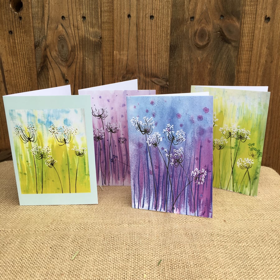 Wild Flower design cards - blank inside