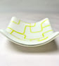 Patterned White and Yellow Glass Trinket Dish - Image 4