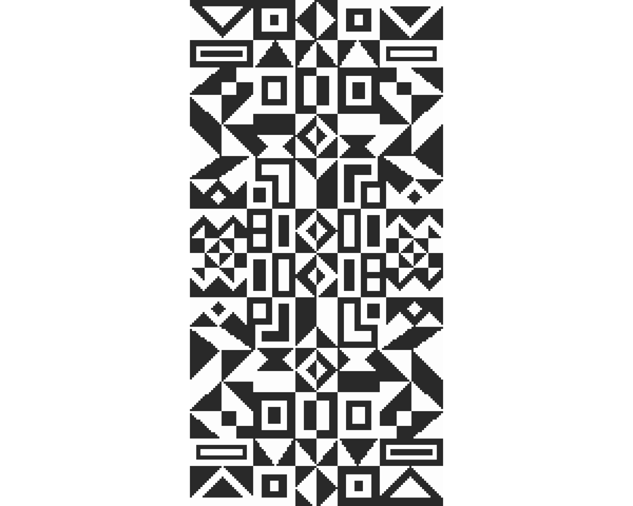 268A - Geometry Cross Stitch Pattern: Alexander Girard Tribal Art MONO