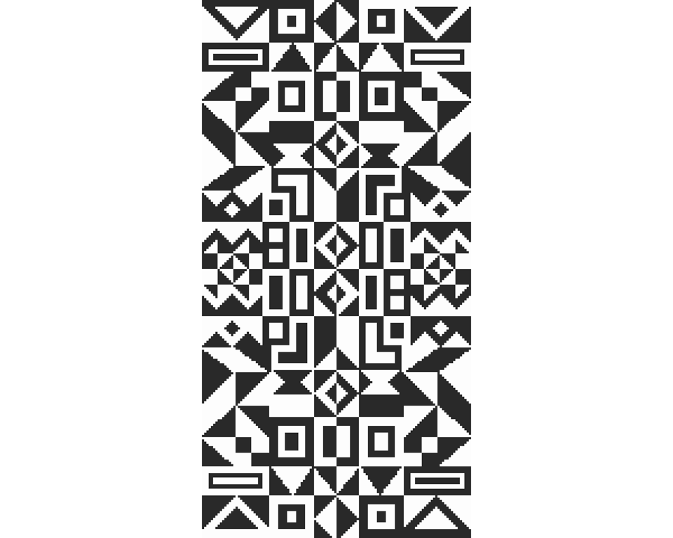 268A - Geometry Cross Stitch Pattern: Alexander Girard Tribal Art MONO