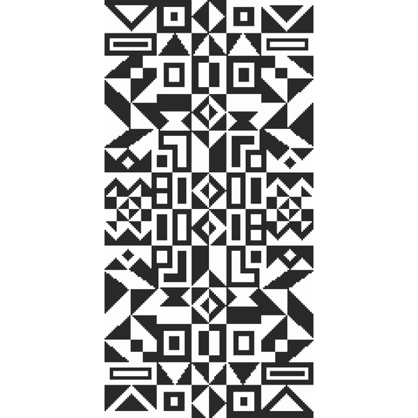 268A - Geometry Cross Stitch Pattern: Alexander Girard Tribal Art MONO
