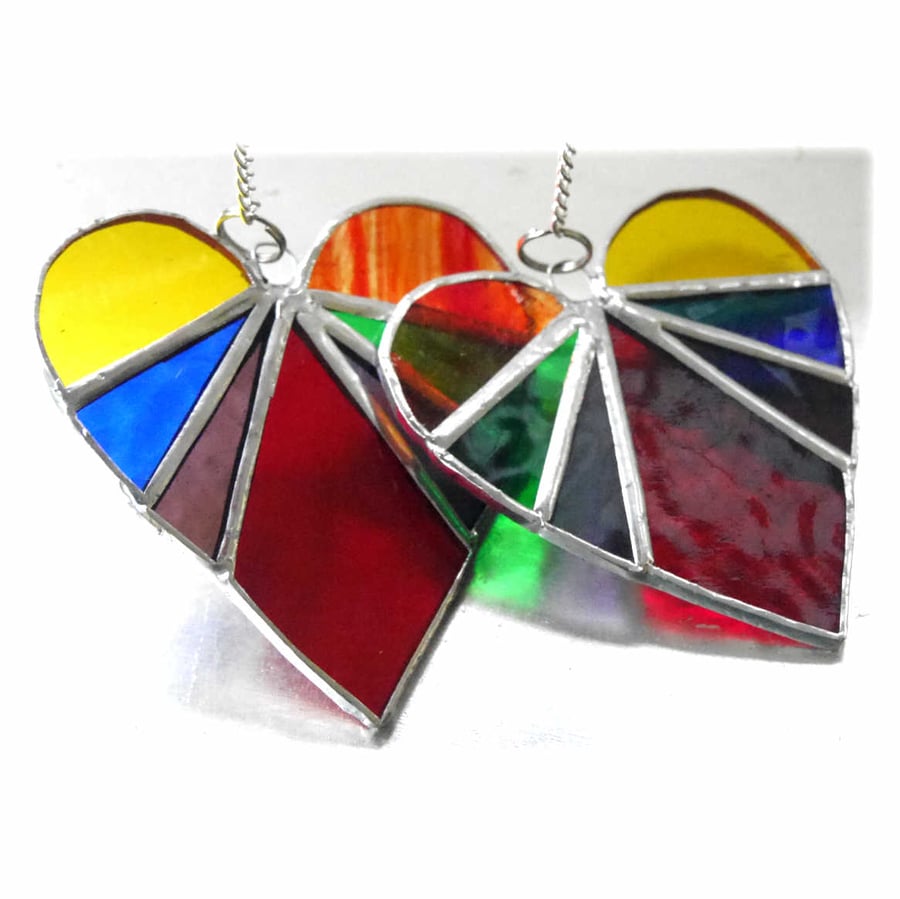 Love Heart Rainbow Stained Glass Suncatcher 8cm 039 or 040