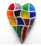 Patchwork Heart Suncatcher Stained Glass Handmade Rainbow  - Image 3