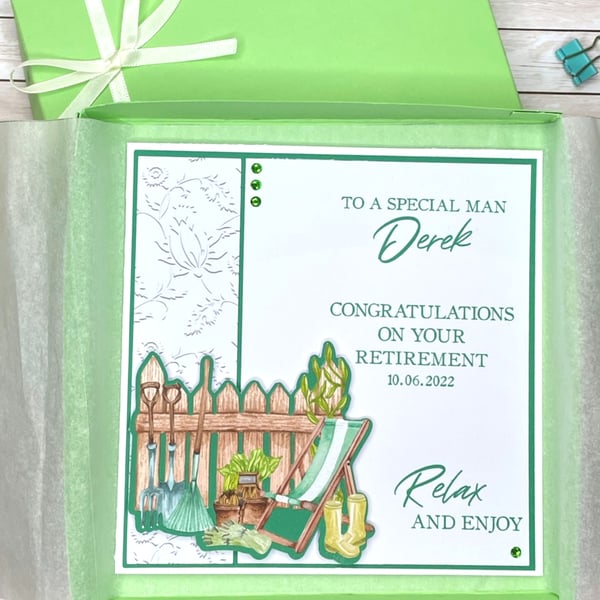 Handmade Personalised Green Deckchair Retiremen... - Folksy