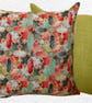 Cushion Cover: Tapestry Abstract design Green reverse 17”(43cm)