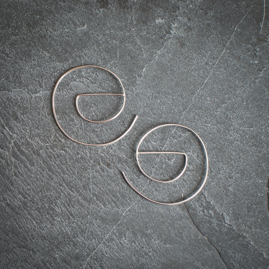 Geometric Sterling Silver Threader Earrings