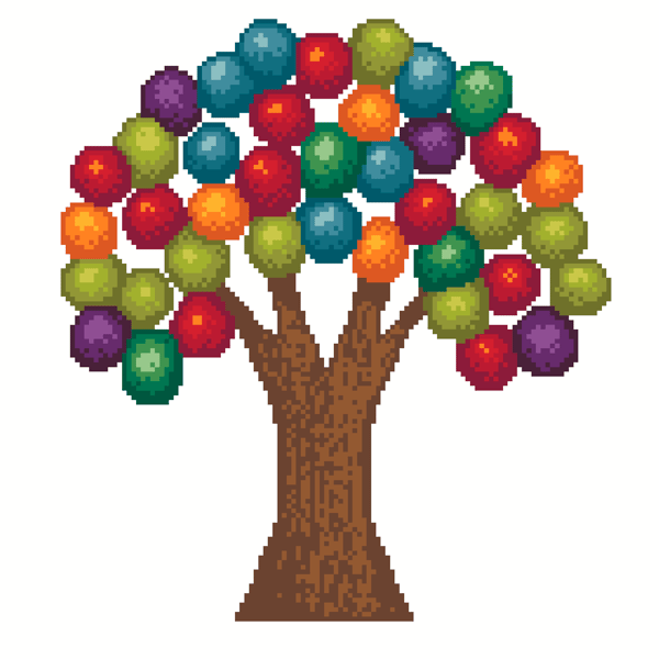 225 - Tree of Valldemossa Cross Stitch Pattern: Spanish Fruit Tree (PDF Chart)