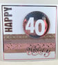 Square washi tape 40th birthday card