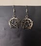 Silver pentacle charm dangle earrings  - Image 5