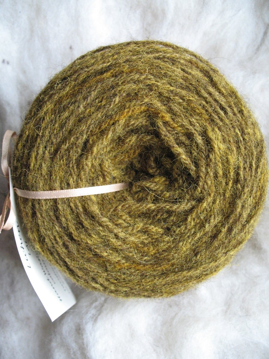 Hand-dyed Pure Jacob Light Aran Wool Lichen 100g