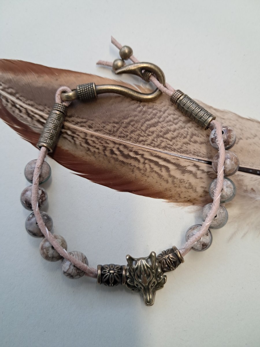 Hook leather Wrap bracelet 