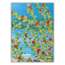 Scottish coast - landscape - painting - red wildflowers - letterbox gift