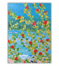 Scottish coast - landscape - painting - red wildflowers - letterbox gift - Image 1