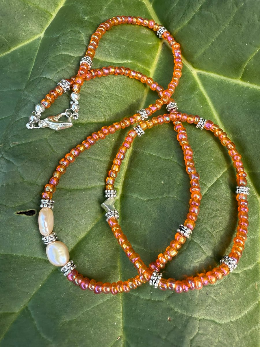 Freshwater Pearls Glass Seed Beads Choker and Bracelet Jewellery Set