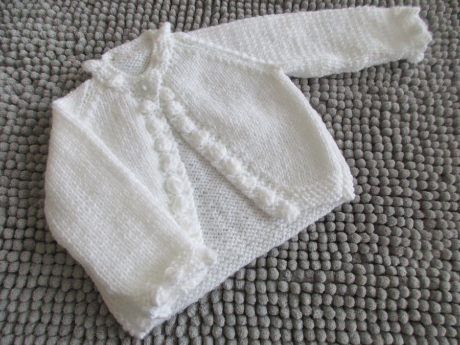 14" Baby Bobble Edged Cardigan
