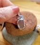 Rectangular Icy Seaglass & Sterling Silver Pendant  - Image 5