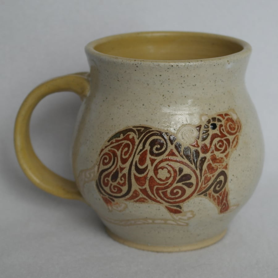 19-111 Handmade Stoneware Rat Ratties Mug