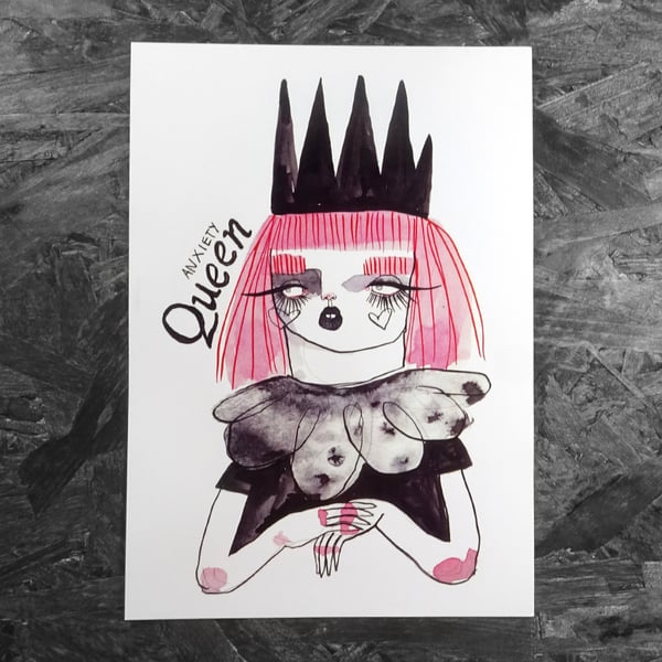 Anxiety Queen- Small Poster Print