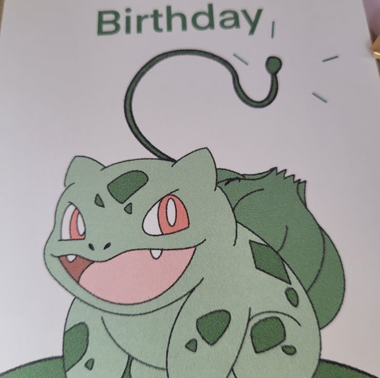 Bulbasaur birthday card - Folksy