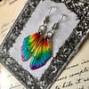 Dainty Rainbow Fairy Wing Sterling Silver Earrings