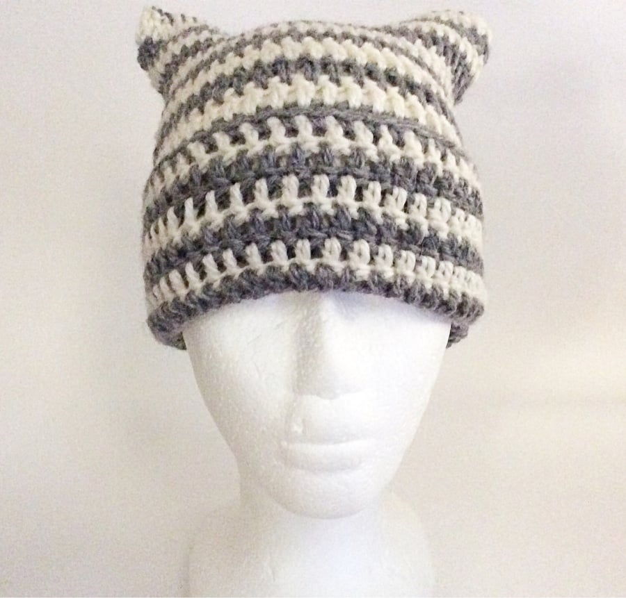 Hat Pattern Crochet Beanie Crochet Cat Eared Beanie