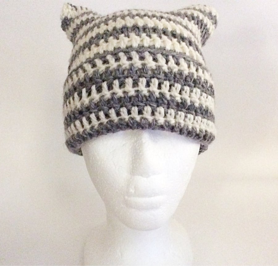 Crochet cat eared beanie 