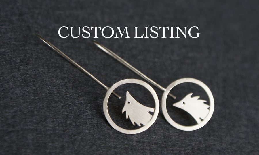 Silver rabbit drop earrings
