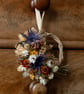 Mini dried flower blue, yellow and red wreath - Image 2