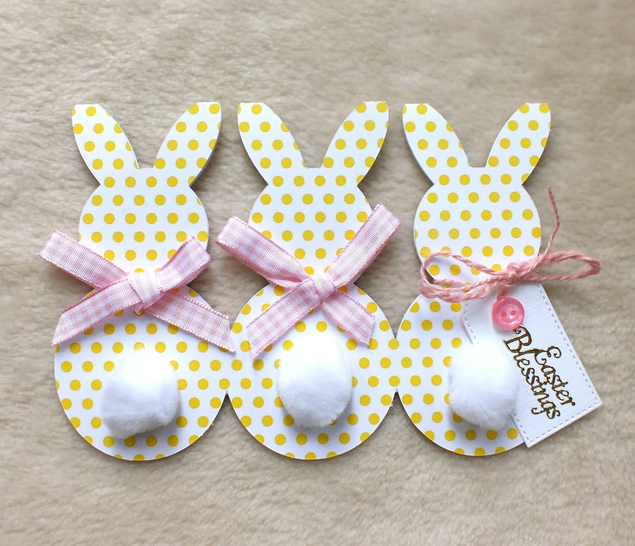 Handmade Three Bunnies Easter Card