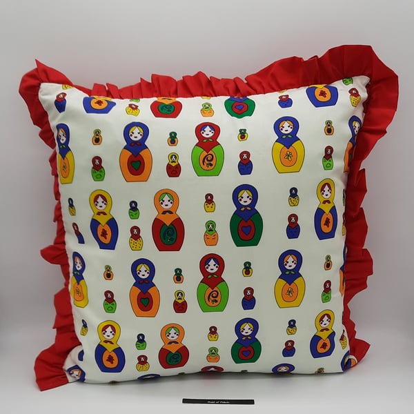 Frill's Russian Doll Cushion maid-of-fabric. Free uk delivery.  