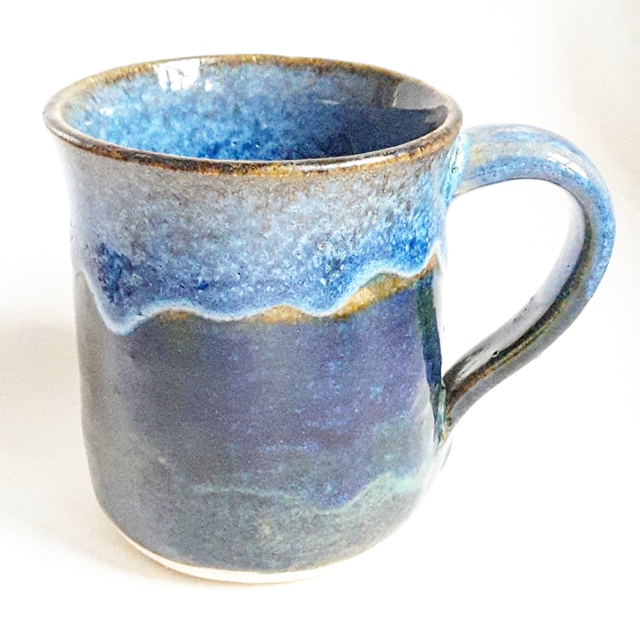 Coffee Mug in Blue Glazes 