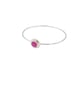 Pink Sapphire Sterling Silver Bangle Handmade  - Image 3