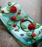 Handmade Fused Glass Curved Free Standing Roses Picture - Floral Suncatcher - Image 6