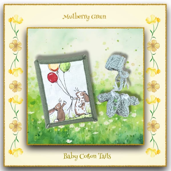 Tiny Green and White Layette set for the Baby Pip Squeaks and Baby Cotton Tails