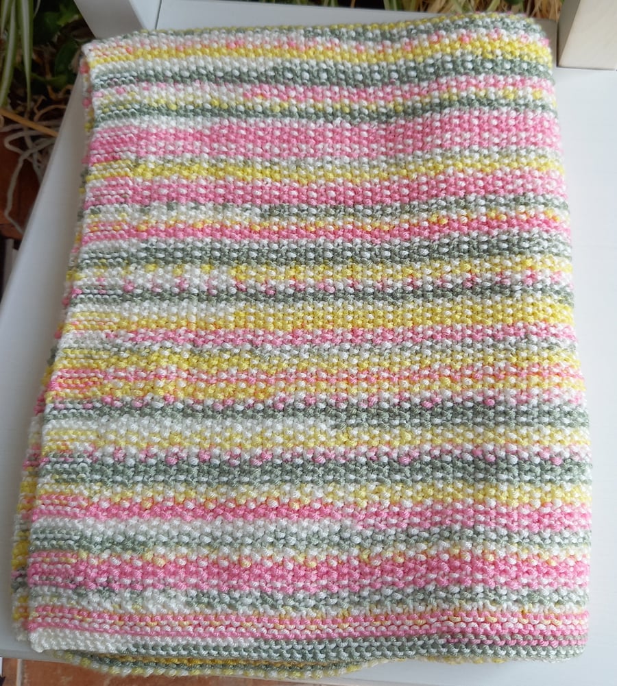 Hand knitted baby blanket