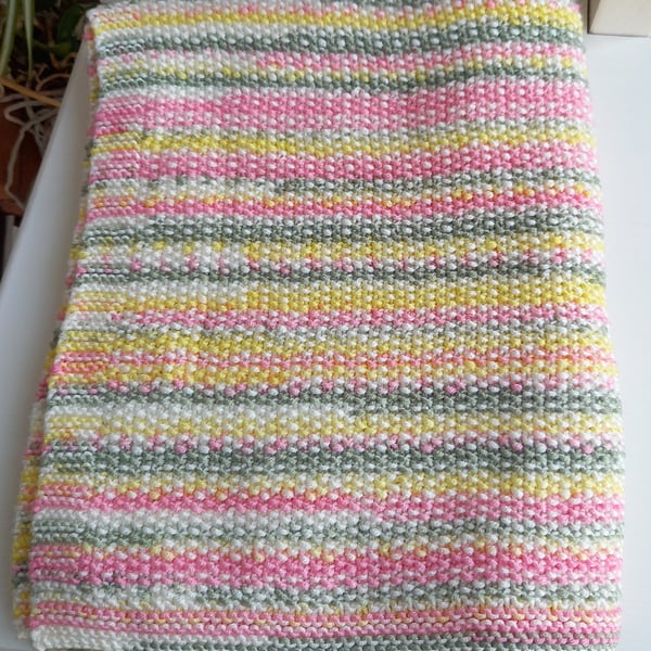 Hand knitted baby blanket