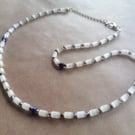 Lemon, Lapis Lazuli necklace. Light gold chain. 