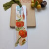  'October' Hand drawn and painted bookmark with silk ribbon '